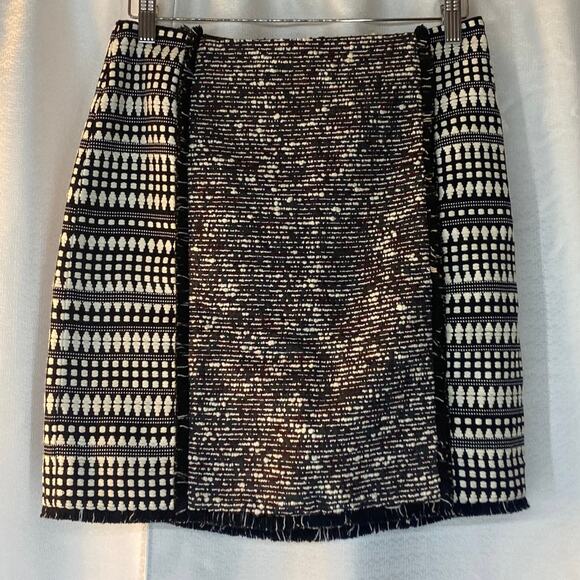 Ann Taylor LOFT Outlet Dresses & Skirts - Loft Outlet NWT black white Geometric Textured print Skirt women sz 2